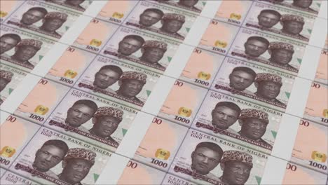 1000 nigerian naira banknotes printed by a money press