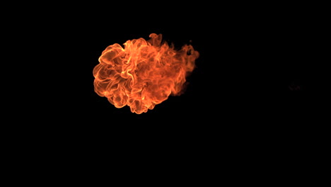 Small-fireball-moving-in-slow-motion-horizontally