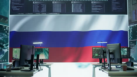 Empty-army-command-center-monitoring-room-agency-with-the-russian-flag