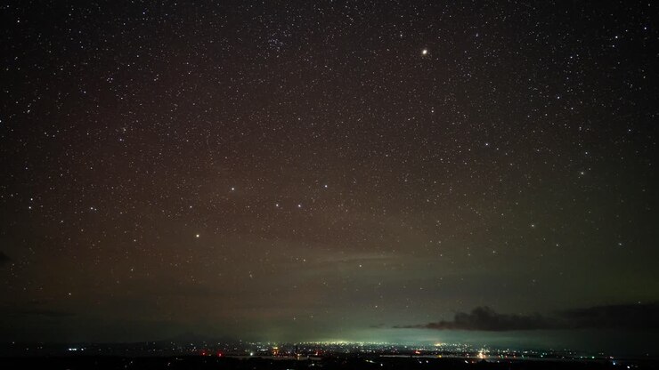City Lights Under a Starry Night
