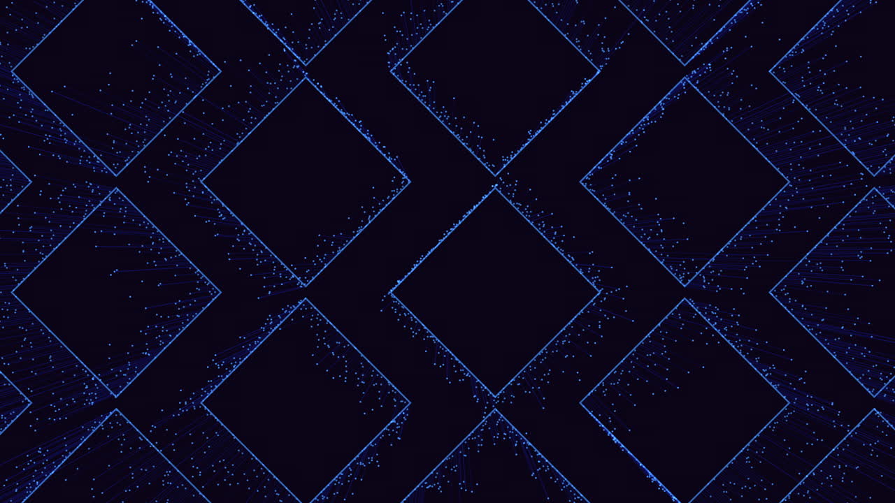 patrón de cuadrados de neón con pequeños puntos y líneas de movimiento