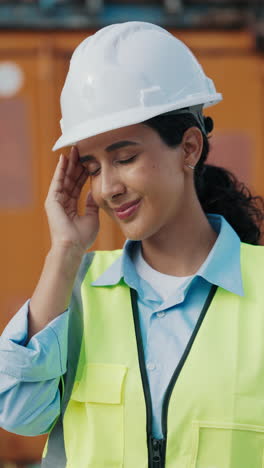woman engineer with headache