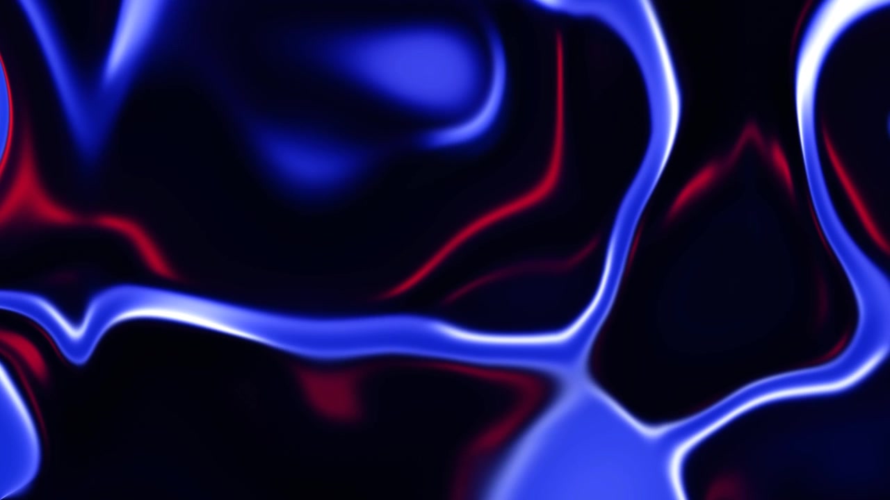 Abstract Glowing Blue and Red Fluid Waves with Glossy Texture