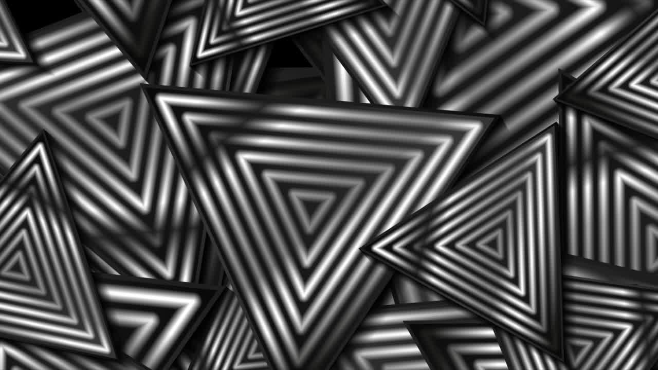 fondo de movimiento abstracto de triángulos negros y metálicos