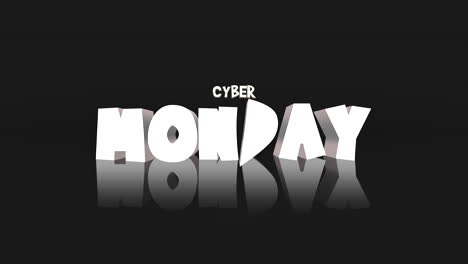 cyber monday cartoon text on black gradient color 1