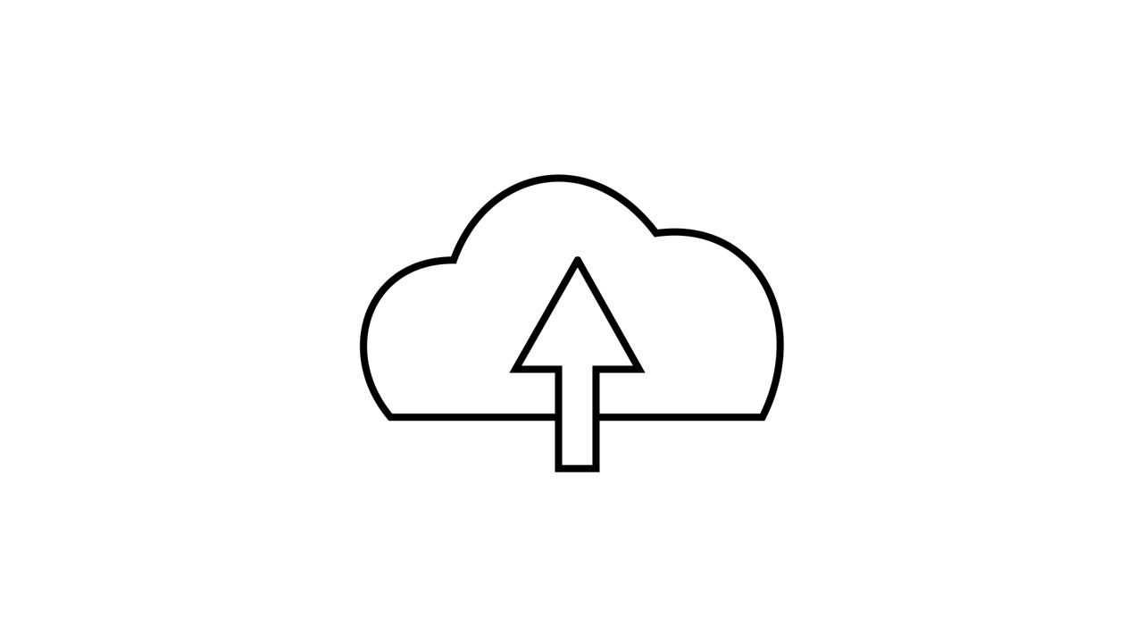 Animated Cloud Upload Icon on White Background