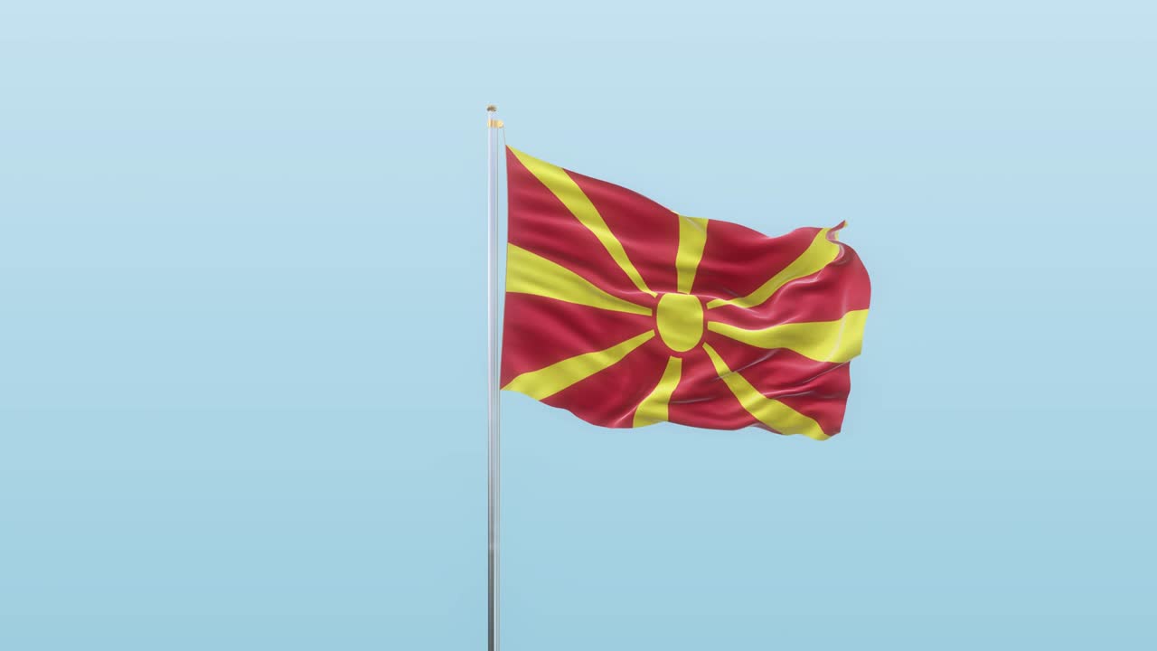 Bandiera della Macedonia con canale alfa e sfondo con diversi angoli di movimento
