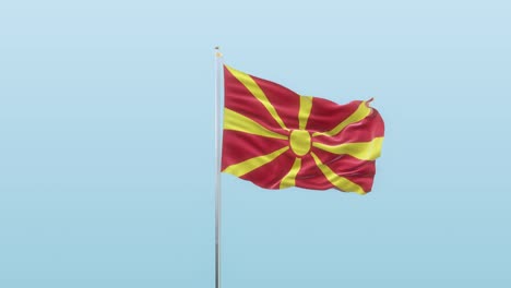 bandera de macedonia con alfa y fondo con diferentes ángulos de movimiento
