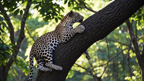 leopard in tree