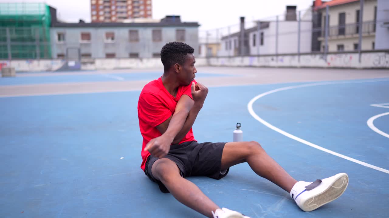 Man Exercising and Stretching Outdoors