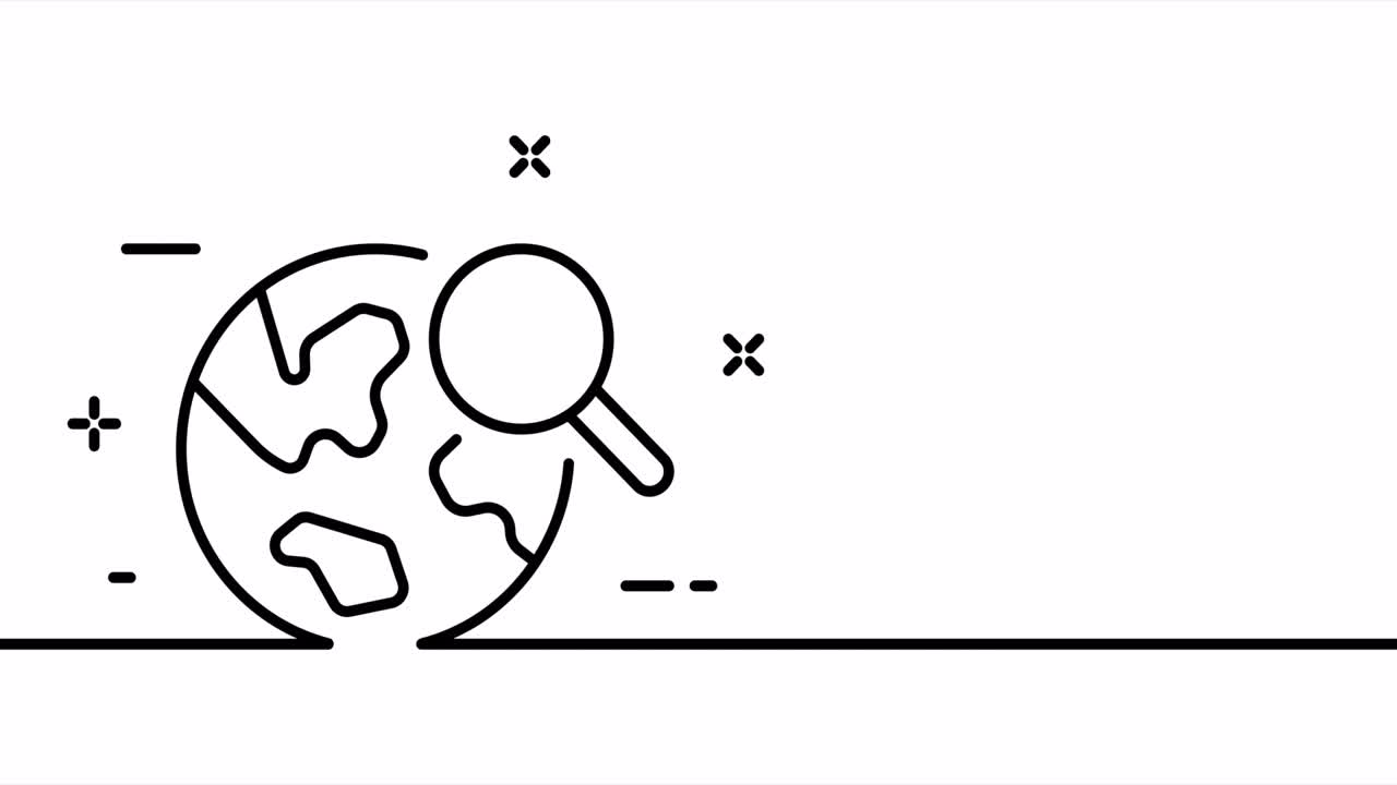 1 라인 드로잉, 솔리드 라인 인터넷, 온라인 웹사이트, 정보 및 페이지의 1 라인드 드로잉 애니메이션, 서핑 사이트 로고 애니메이션, 비디오 4k