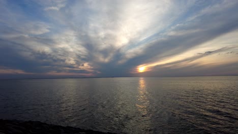 a motion lapse at norderhafen on the nordstrand peninsula in the wadden sea national park in schleswig-holstein, germany, europe