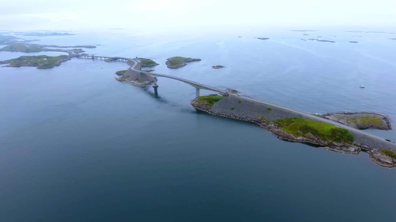 대서양 도로 항공 영상 노르웨이