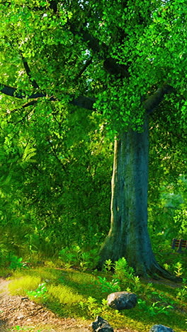 sunlit forest path