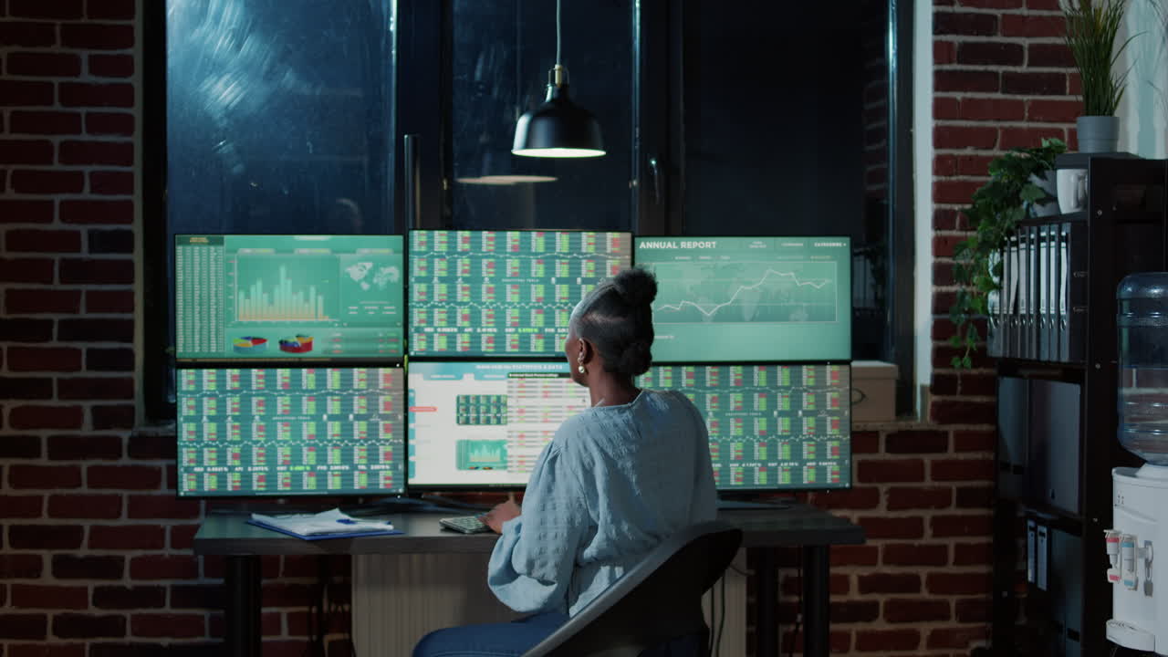 Financial consultant talking on phone call to work on stock market