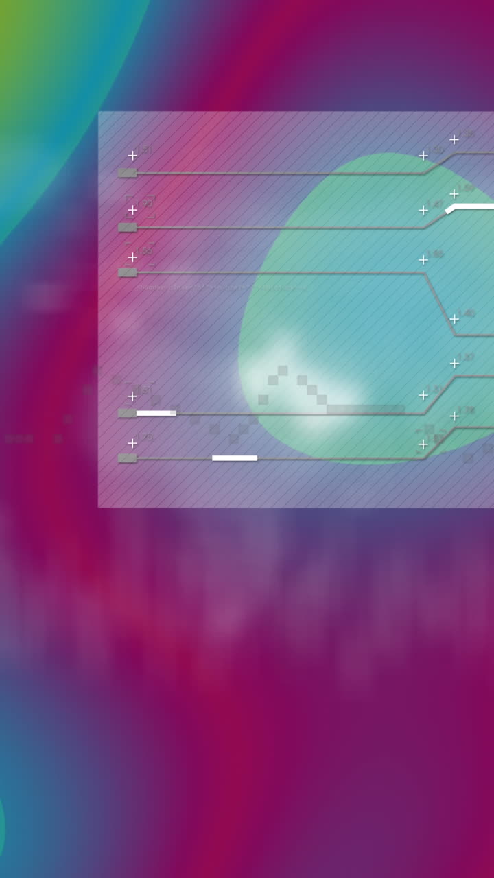 animación del mapa del mundo y procesamiento de datos sobre un fondo multicolor que cambia
