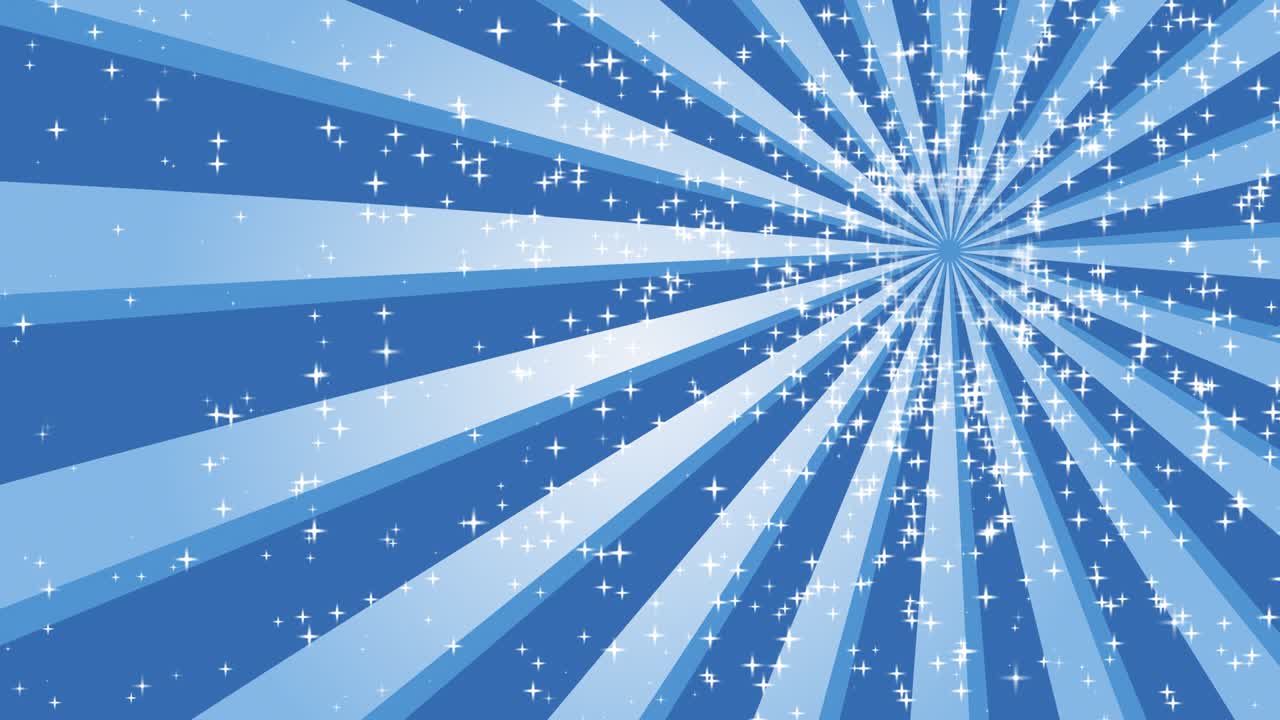 빛나는 파란색 선은 박이는 작은 별들과 함께 배경의 오른쪽 상단에 회전합니다.