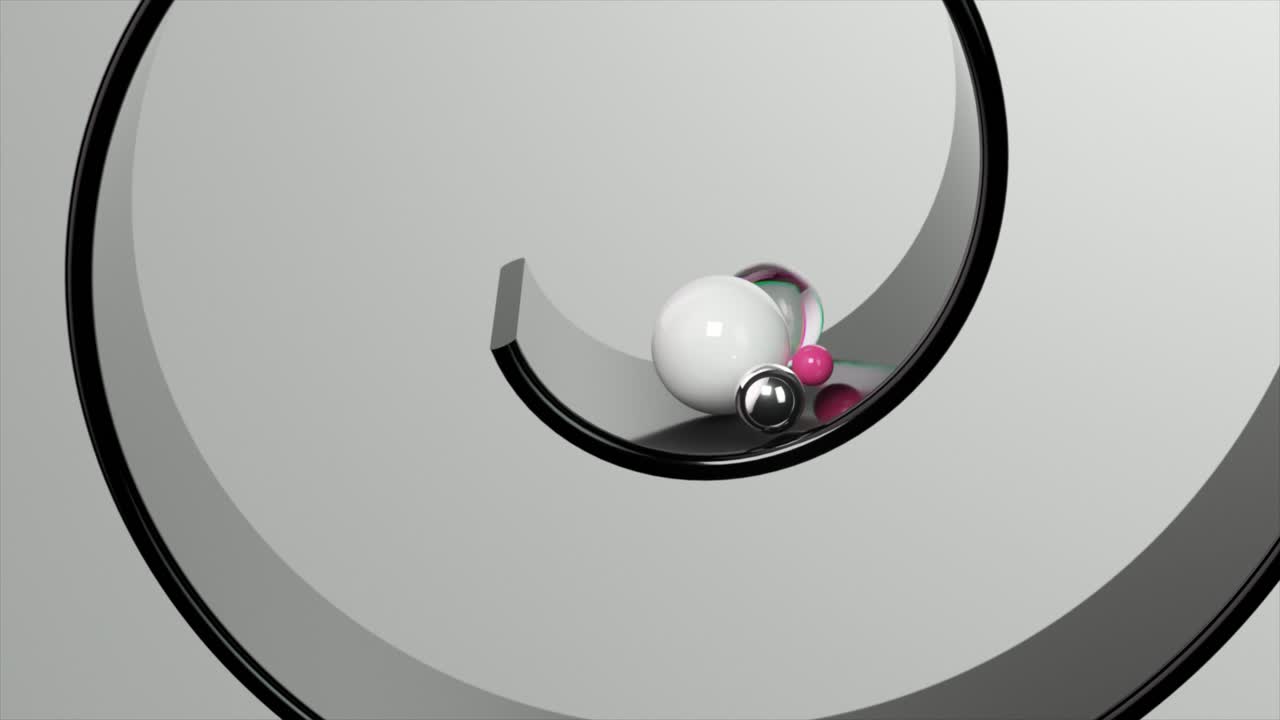 representación abstracta en 3d de esferas en una espiral