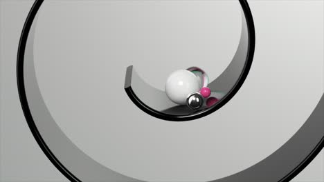 representación abstracta en 3d de esferas en una espiral