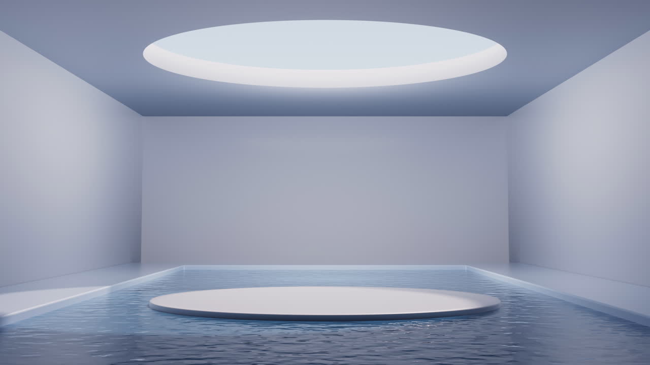 방 안의 빈 무대, 3d 렌더링