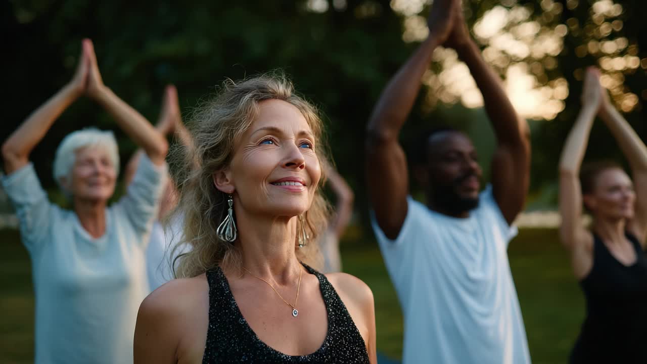 Group Yoga Session in the Park