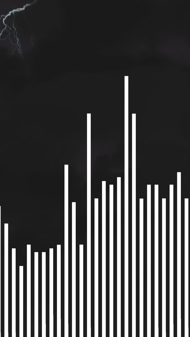 Animation of graph over lightning strikes in rain clouds in background