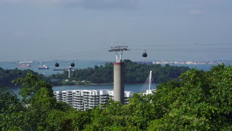 Teleféricos-Contra-El-Paisaje-Marino-De-Singapur