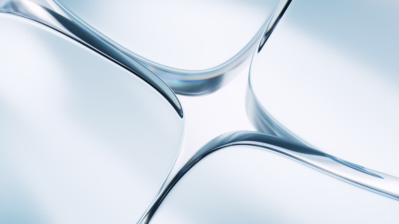 Transparent blue glass geometries background, 3d rendering