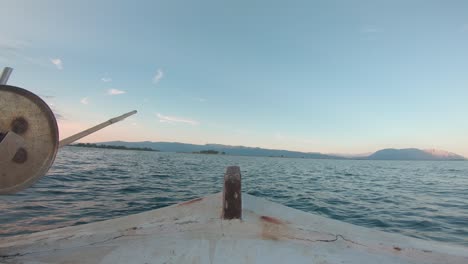 point of view from inside of a sailing fishing boat