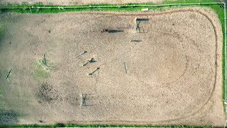 aerial view of three horsemen
