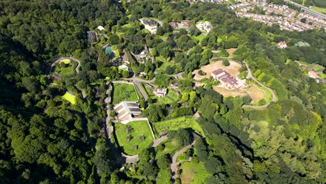 top down tilting aerial view of belfast zoo