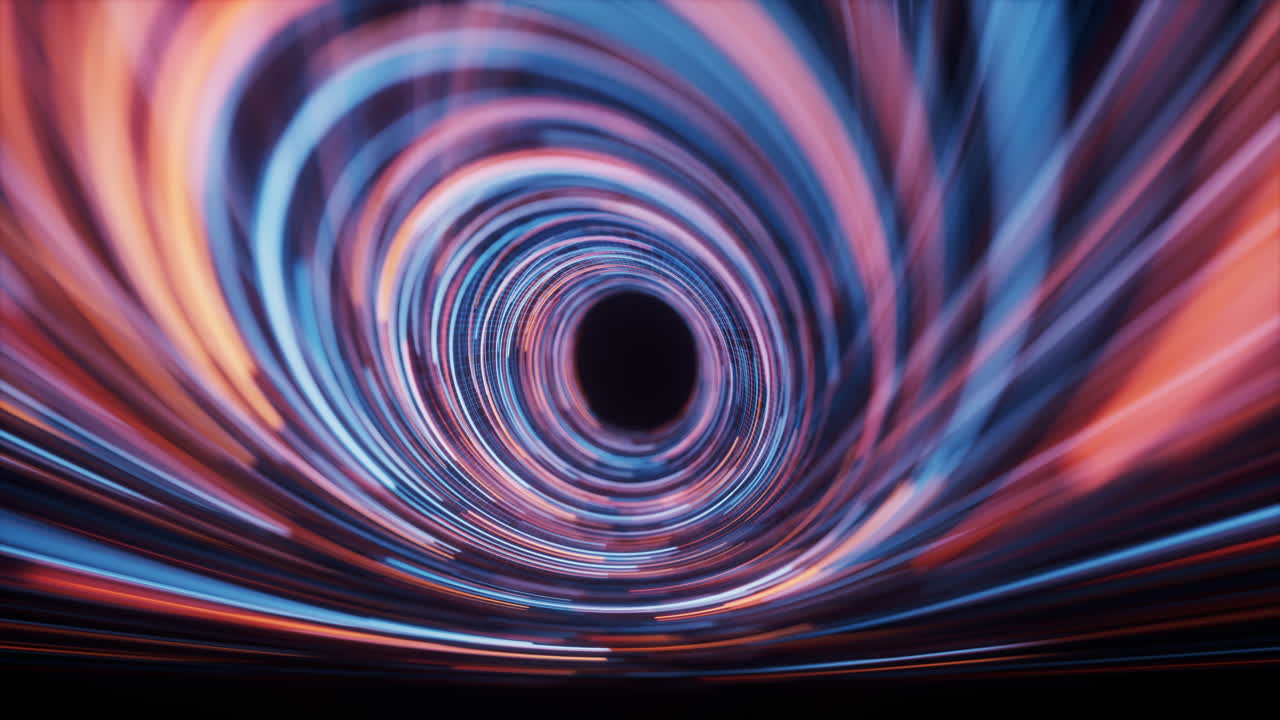 Flowing lines with digital cyberspace, 3d rendering.