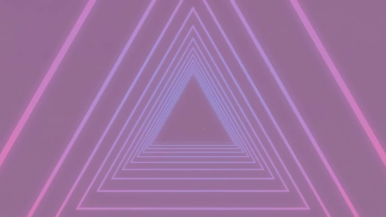 animación de un túnel brillante de neón sobre un fondo púrpura