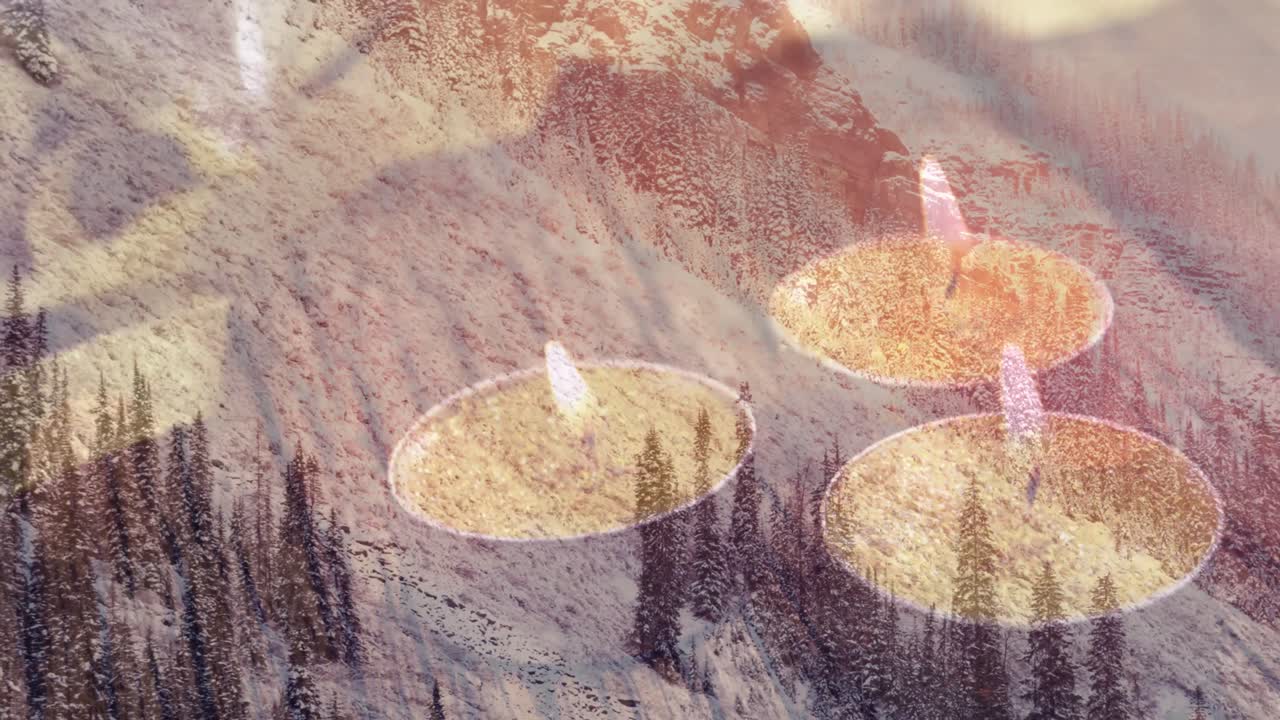 animación del paisaje de invierno más visto a través de la ventana velas de navidad