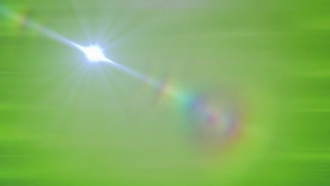 glowing star moving on straight line on green gradient background