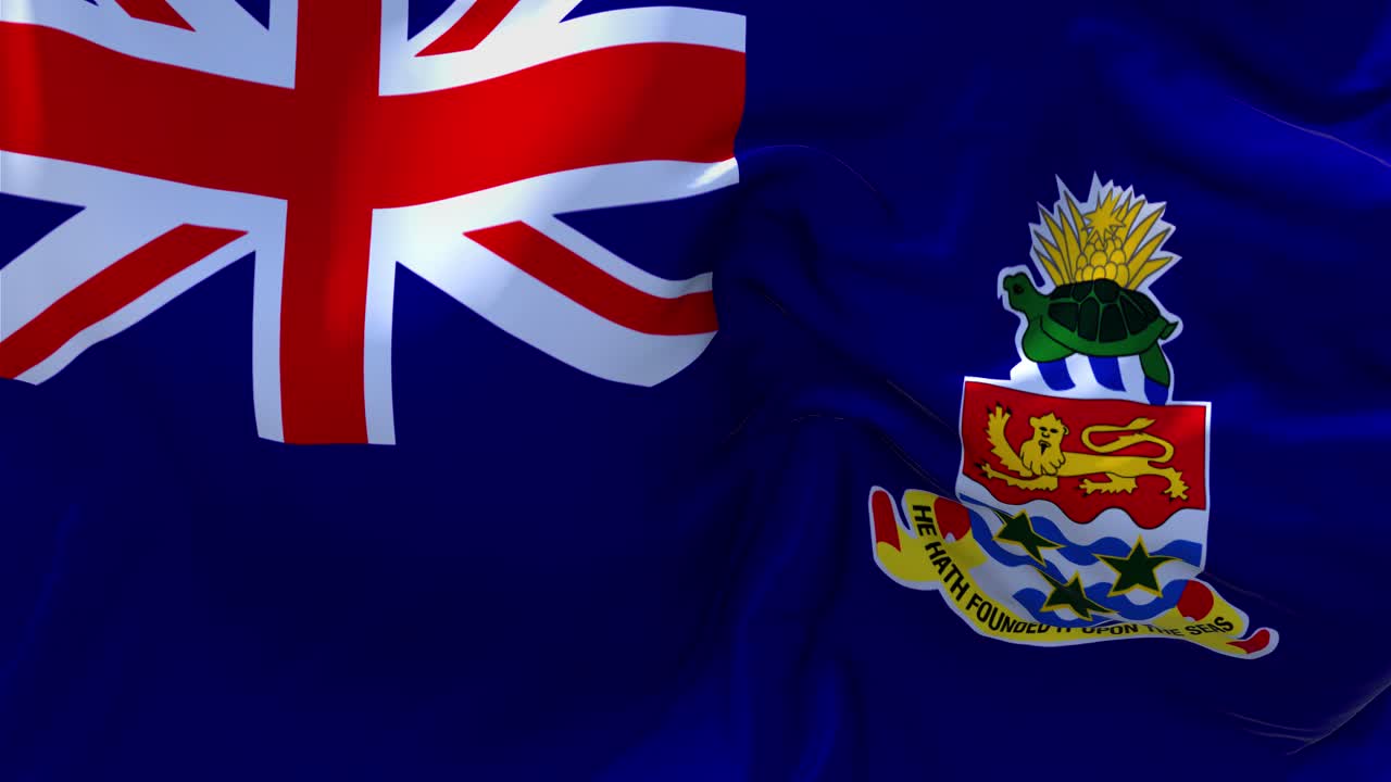 카이만 제도 발은 바람 속도 느린 동작 애니메이션에서 4k 현실적인 직물 질감 발을 부드럽게 불어 바람이 많은 날 연속적인 원활한 루프 배경.