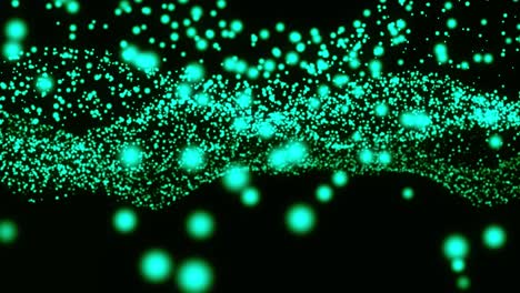 onda de partículas verdes - animación abstracta