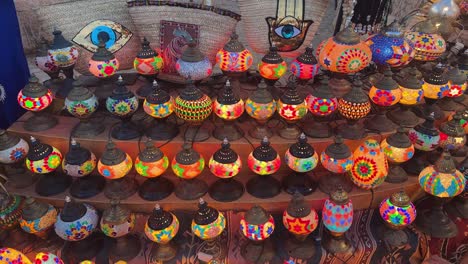 Old-Town-Market-lamps,-beautiful-oriental-lights-in-Egypt,-Sharm-el-Sheikh