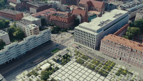 aerial view of a city square in gdansk, poland