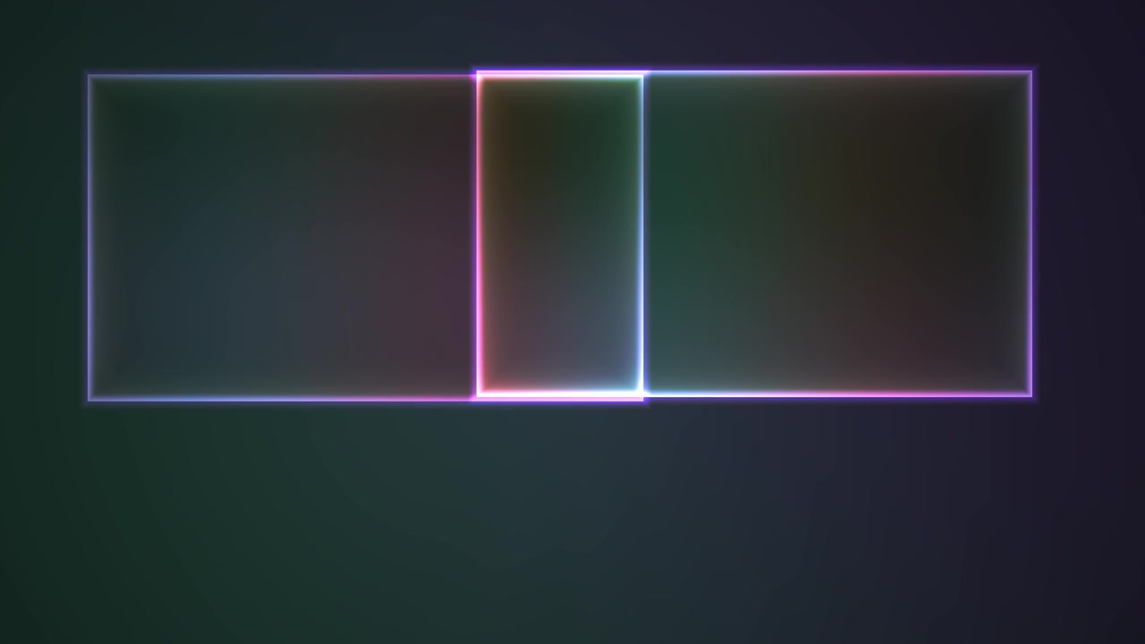 Abstract Animated Neon Rectangle with Sliding Light Effect