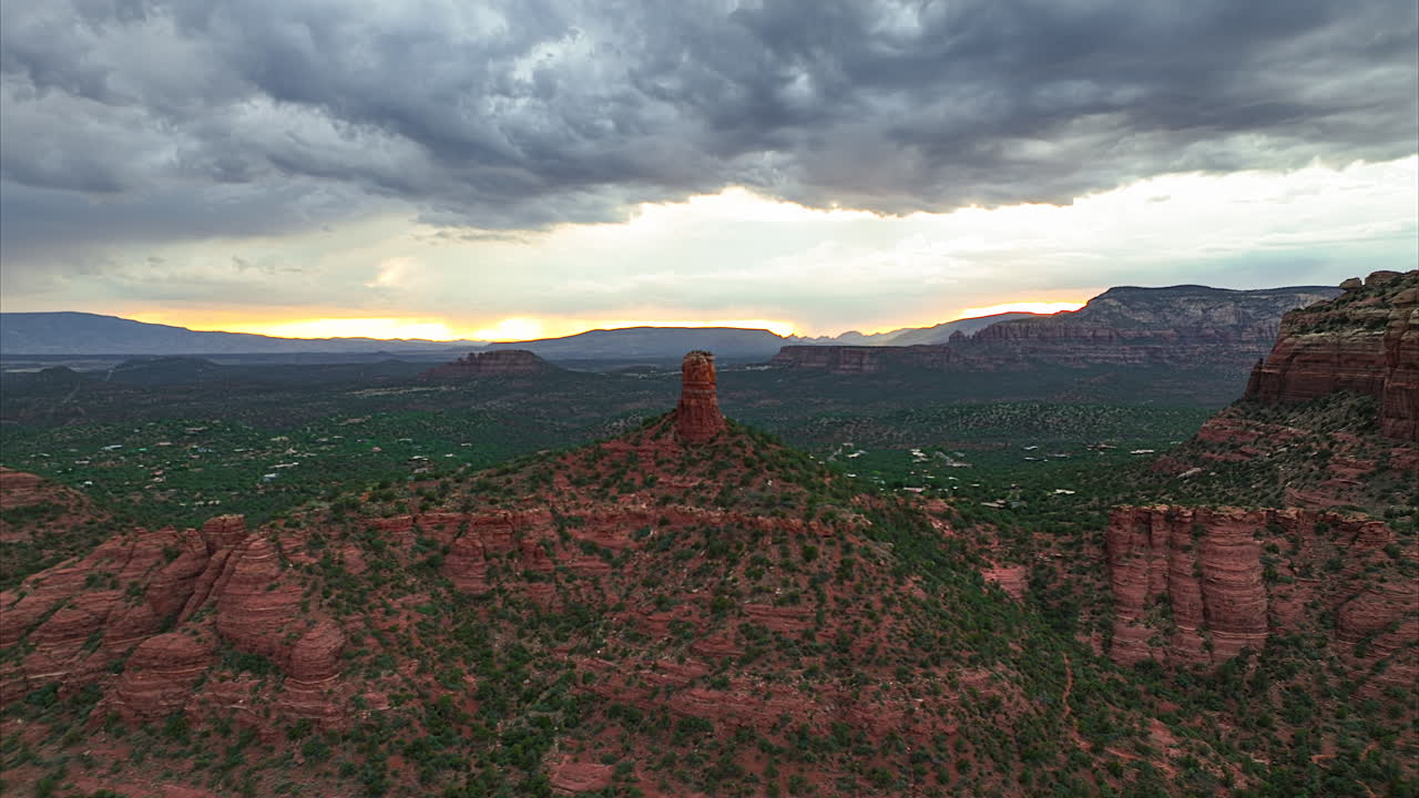 Iconic Red Rock Sandstone Formations At Sunset In Sedona, Arizona. Timelapse