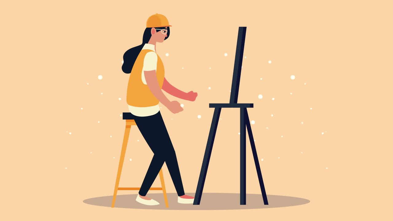 architetto donna che lavora nell'animazione professionale