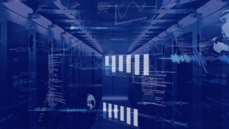 Animation-of-digital-data-processing-over-computer-servers