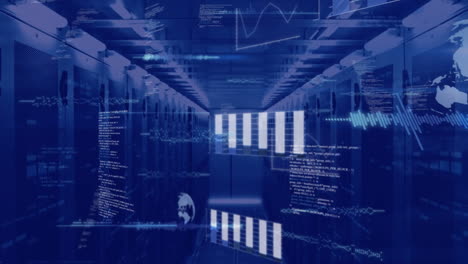 Animation of digital data processing over computer servers