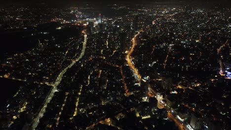 tel aviv skyline at night aerial high altitude view