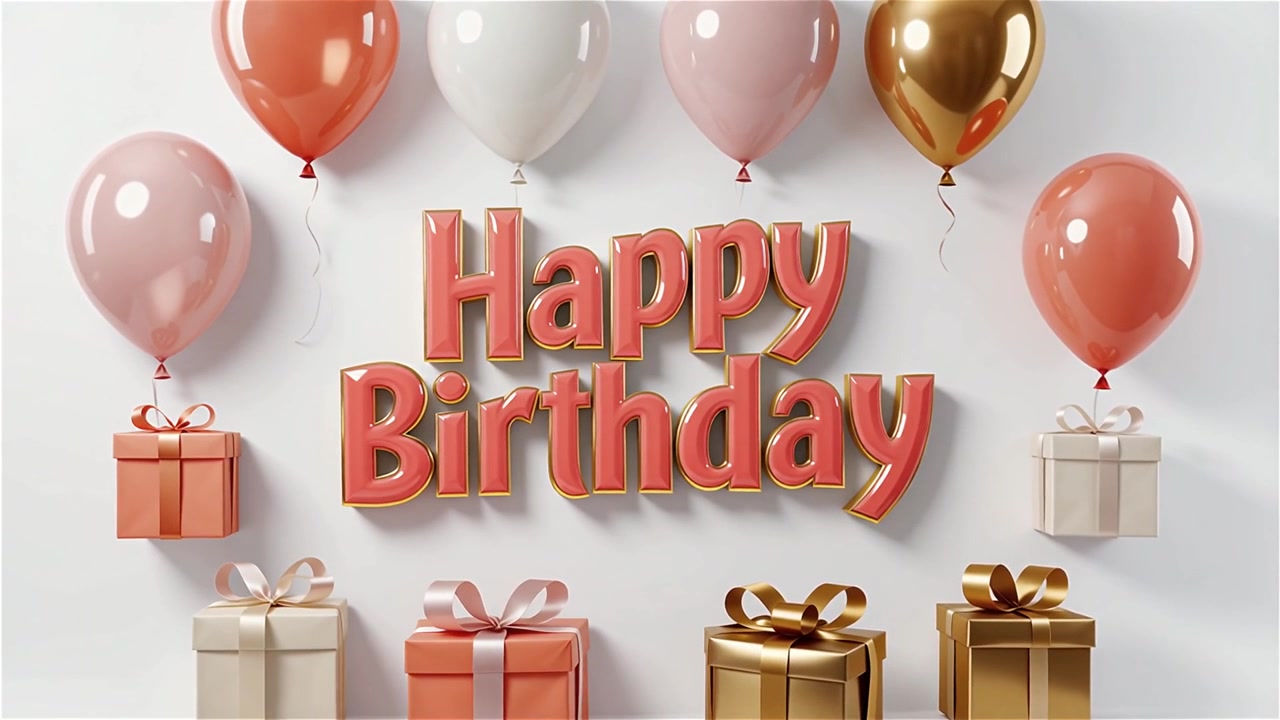 Sfondo di compleanno con palloncini e regali
