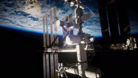 la tierra y la estación espacial iss