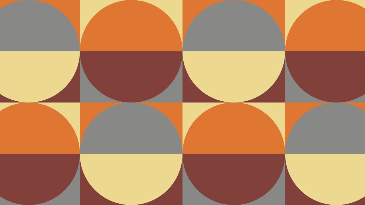 azulejos animados en patrón geométrico en la paleta de colores retro. animación de bucle gráfico de movimiento mínimo en estilo retro plano