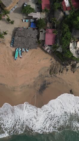 aerial view looking straight down at mazunte, oaxaca, mexico