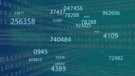 animación del procesamiento de datos sobre fondo azul